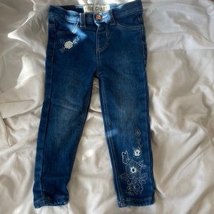 True Craft 2t Denim jeans with Floral embroidery. New without tags